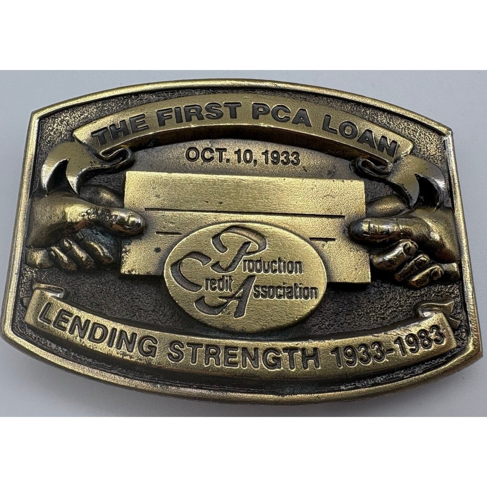 Vintage 1983 PCA Production Credit Association 50th Anniversary Belt Buckle